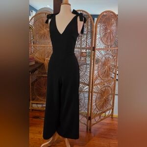 See By Chloé Sapolette Black Wide-Leg Split Leg Bow Jumpsuit Size Small